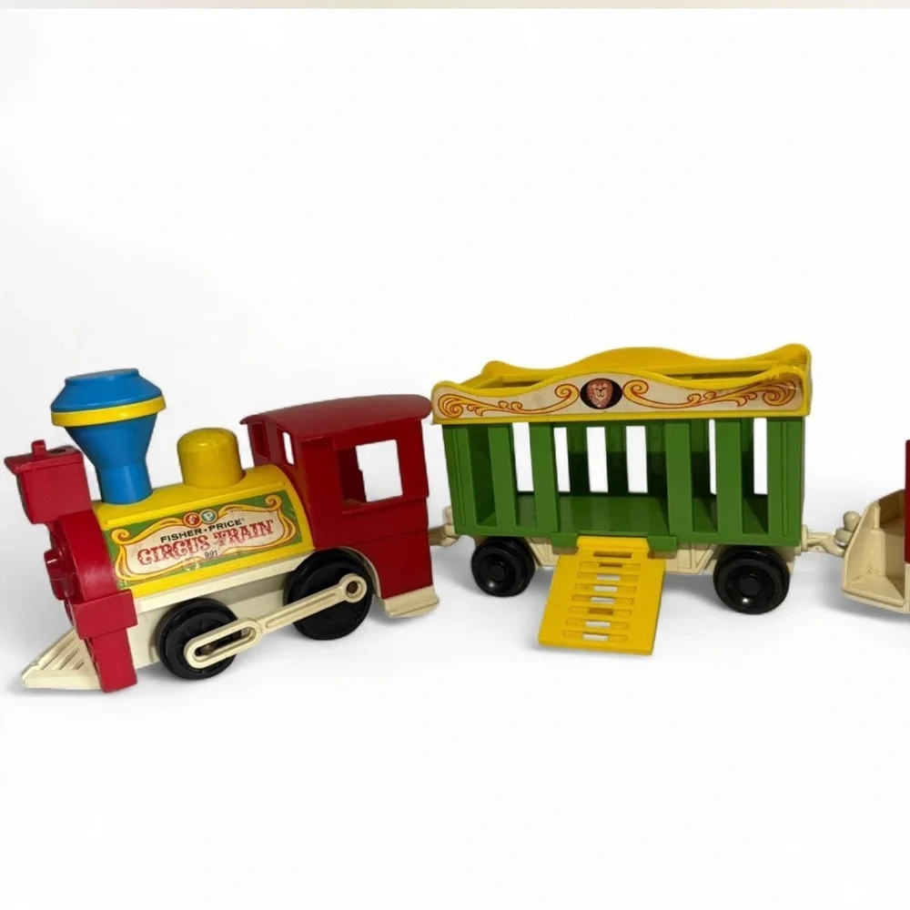 Vintage antique Fisher-Price Red and Yellow Toy Train Engine